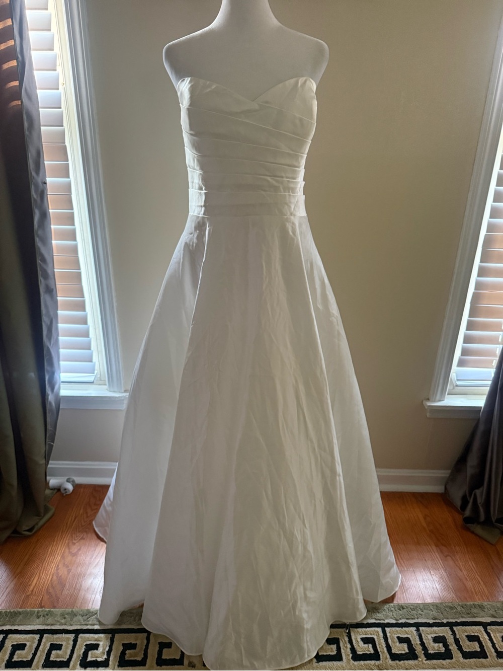 Khalida White Satin Strapless Wedding Gown | 2X